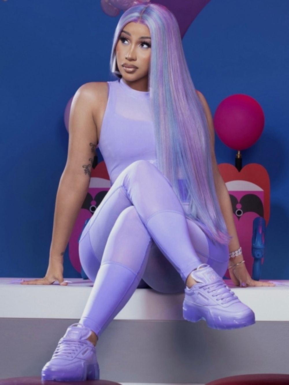 *REASONABLE OFFERS ONLY* Reebok 
“CARDI B” Club C Sneakers Crisp Purple 💜 - Picture 5 of 6